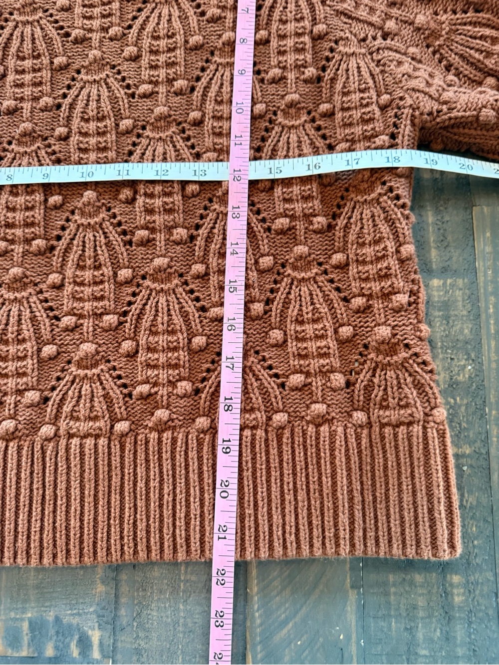 Harper Textured Knit Crewneck Sweater in Rust size small - Picture 8 of 8